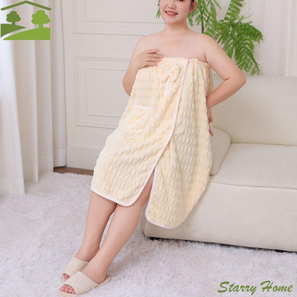Sweet Soft Lady Bathrobe Plus Size Thicken Warm Velvet Bath Skirt Beach Towel Bathroom Supplies Plush Wrap Shower Skirt Home