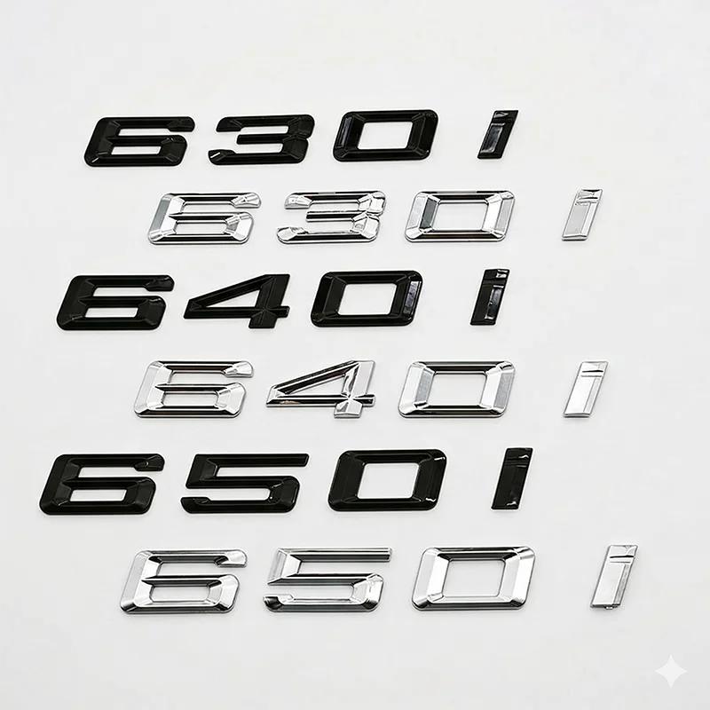 3D Gloss Black Chrome 630i 640i 650i Rear Trunk Emblem Letter Badge Sticker For BMW 6 Series E63 F06 F12 Car Styling Accessories Ab2