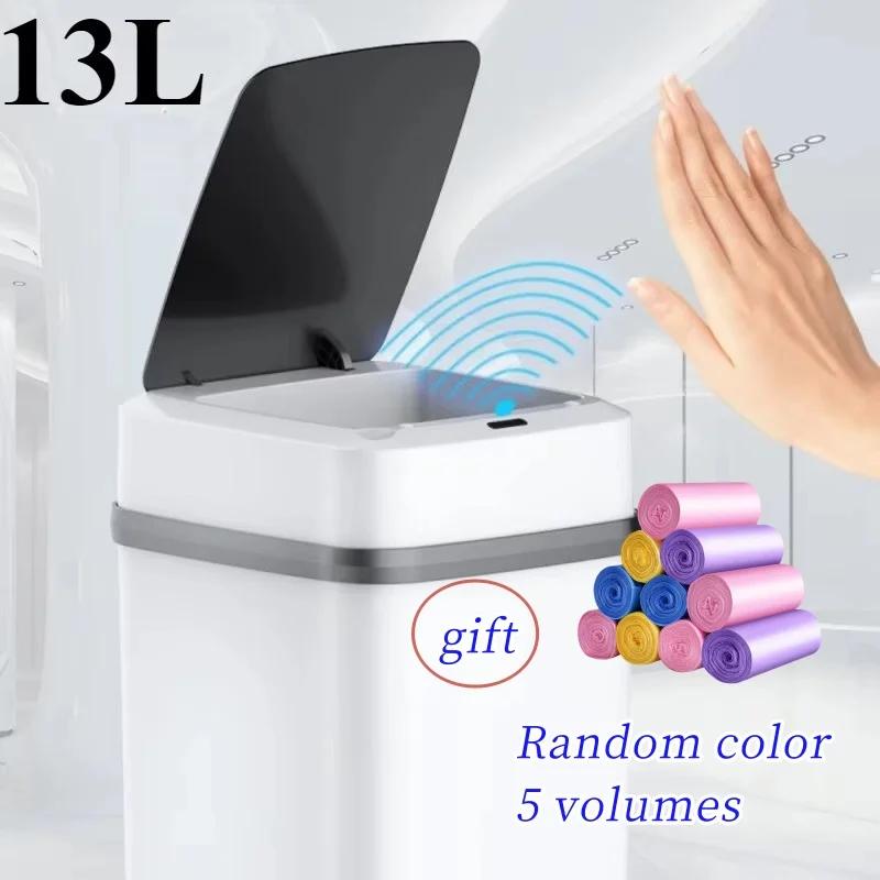 Küche Mülleimer 13L Badezimmer Touch Mülleimer In Die Toilette Smart Müll Eimer Abfall Bins Mülleimer Smart Mülleimer küche