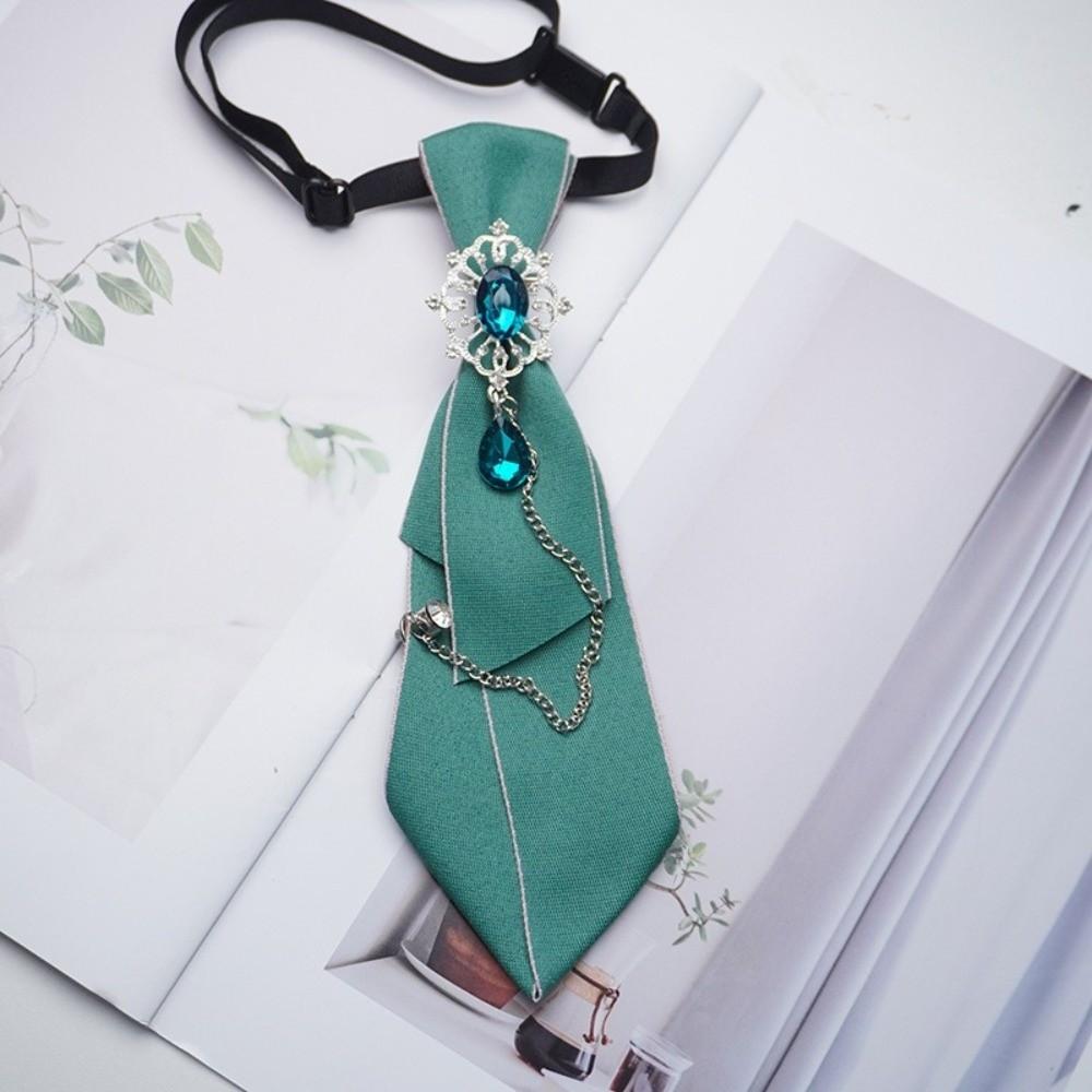 New Adjustable Bow Tie Metal Chain Rhinestone Chain Necktie Vintage Womens Tie Party