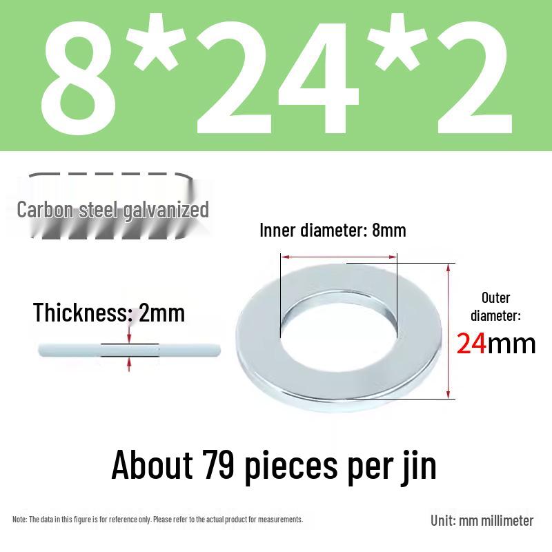 Oversized Thickened Galvanized Iron Flat Washer M2M3456810-M6