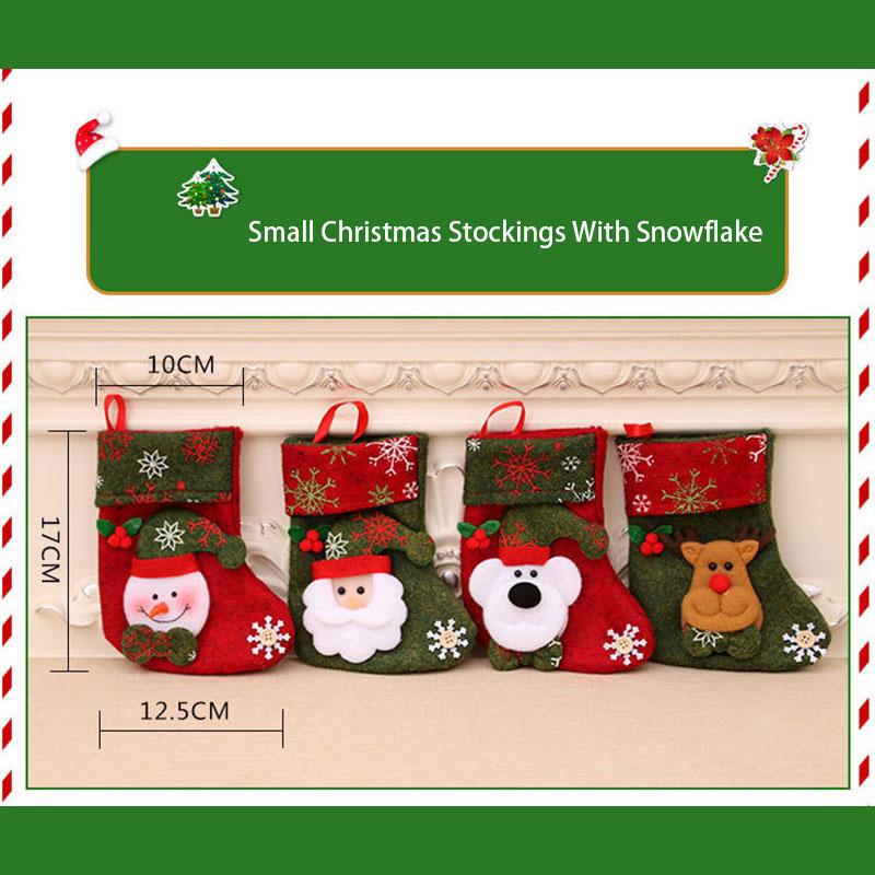 Vánoční dekorace Malé vánoční punčochy se sněhovou vločkou Dárková taška Veselé Vánoce Ozdoby na vánoční stromek