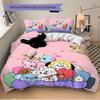 3pcs Kpop boy Character Bedding Set-Cute Cartoon Home Decor for Bedroom, Living Room, Hotel, Festival Gift, Travel Use, Daily Essentials1202