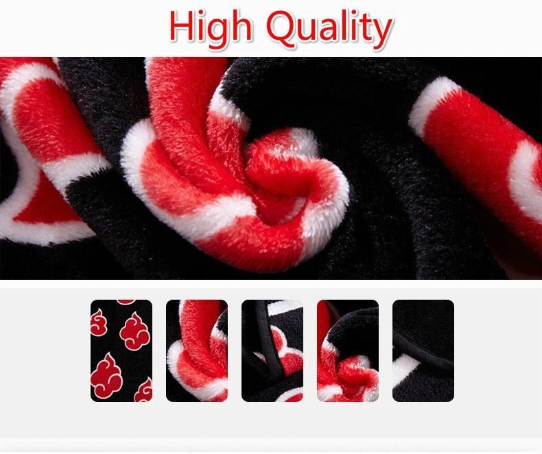 Anime Naruto Akatsuki Miękki Ciepły Koc z Polaru Koralowego 59 "X47