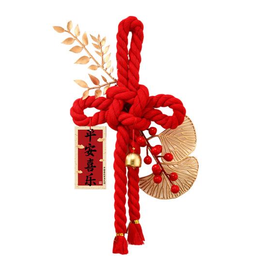 Chinese Wanzi Knot Decoration Red Knot Hanging Lucky Ornaments Door Handle Wall Pendant Feng Shui Good Luck Charm for Spring Festival Car Tree Decor