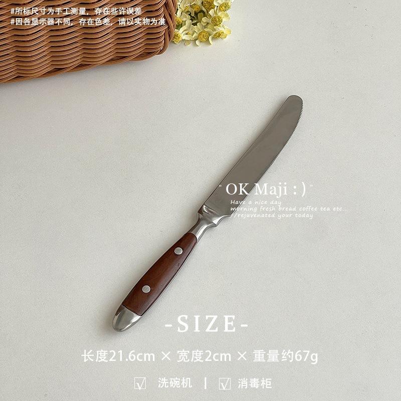 Steak Tableware, Household Stainless Steel Knives, Forks, Spoons, Retro Desserts, Spoons and Forks, a Full Set of Western Tableware Sets