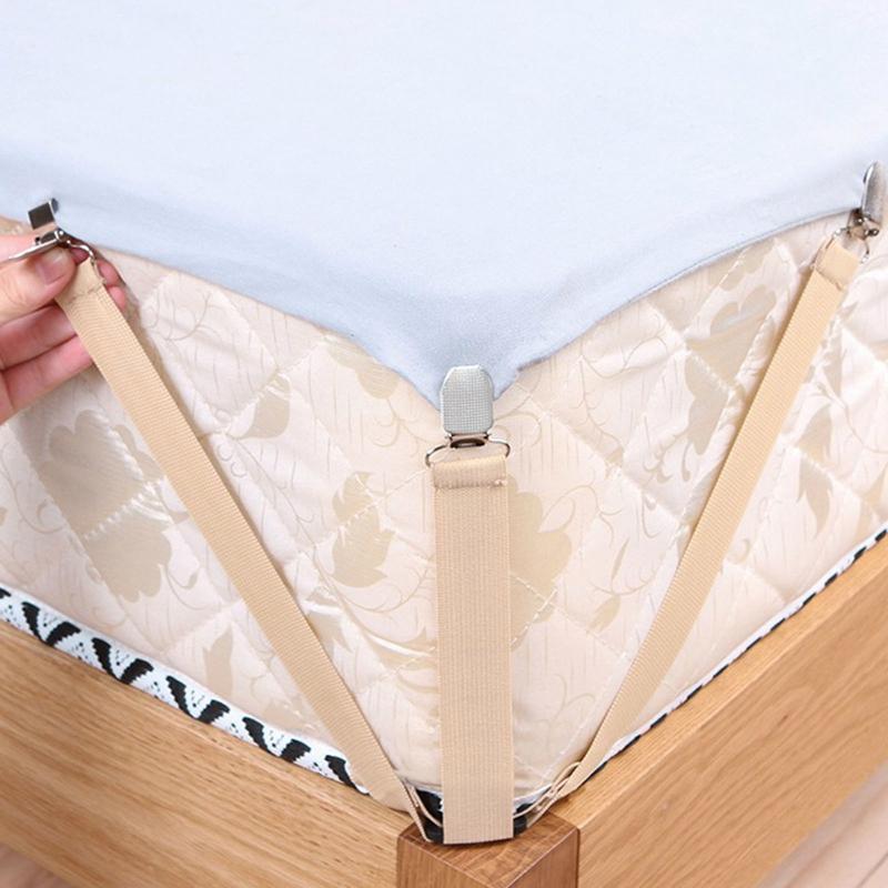 4pcs /Set Adjustable Sheet Suspenders Mattress Gripper Clips Triangle Bed Sheet Holders Fitted Sheet Clip For Bed Mattress Cover