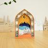 LED Night Light Ornament Moon Eid Wooden Decoration Lightweight Eid Desktop Ornament  Afternoon Tea