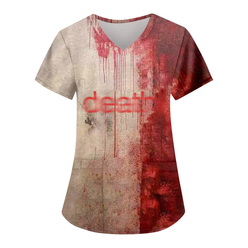 Dámské topy s krátkým rukávem volné topy velké velikosti ležérní topy s výstřihem do V krátký rukáv ležérní letní trička Dámské topy trička Pracovní oblečení