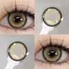 EYESHARE 1 Pair Colorful Contact Lenses 0.00~ -6.00 Myopia Prescription Brown Natural Lenses Yearly Beauty Pupils