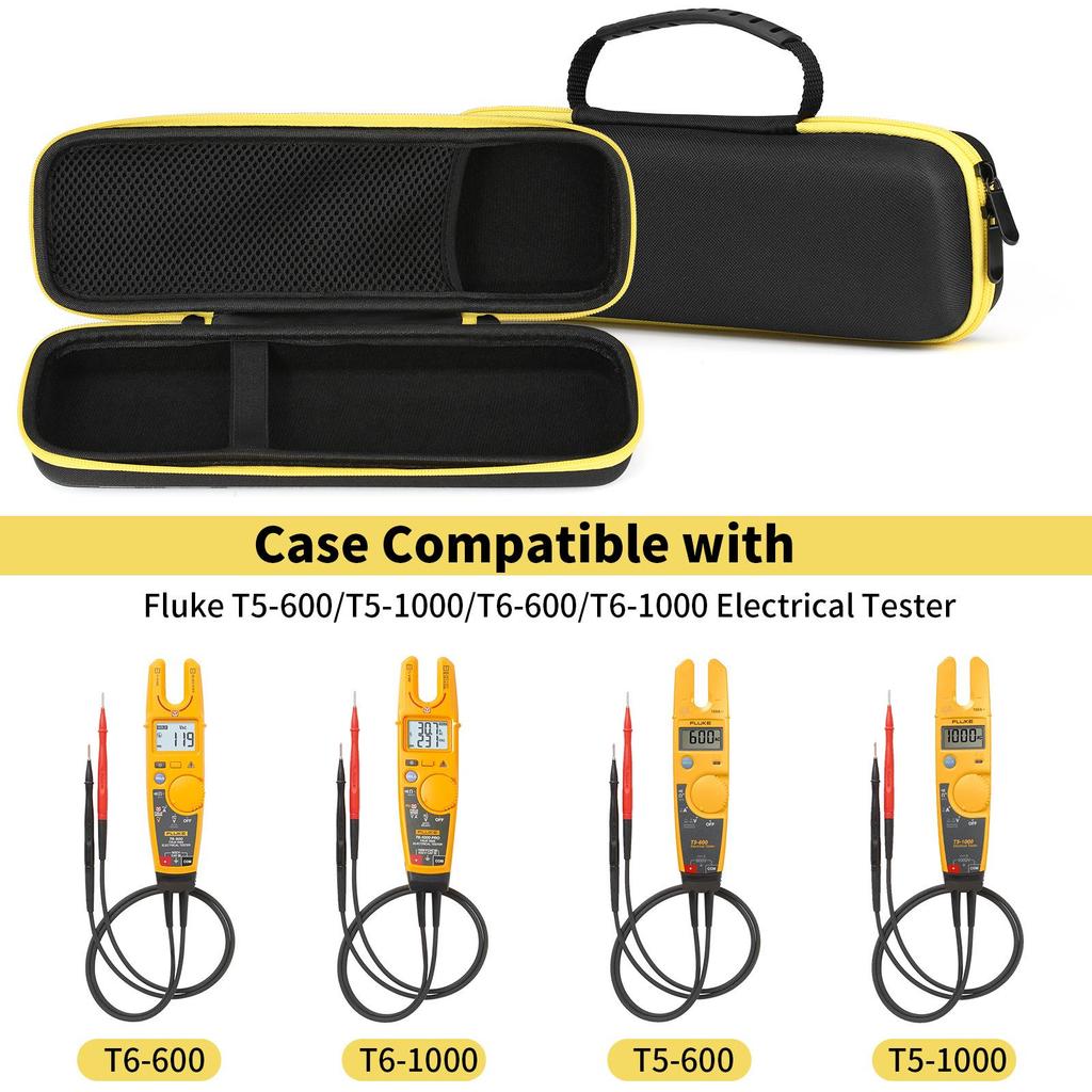 Fluke T5-1000/T5-600 Shockproof EVA Carrying Case for Clamp Meter