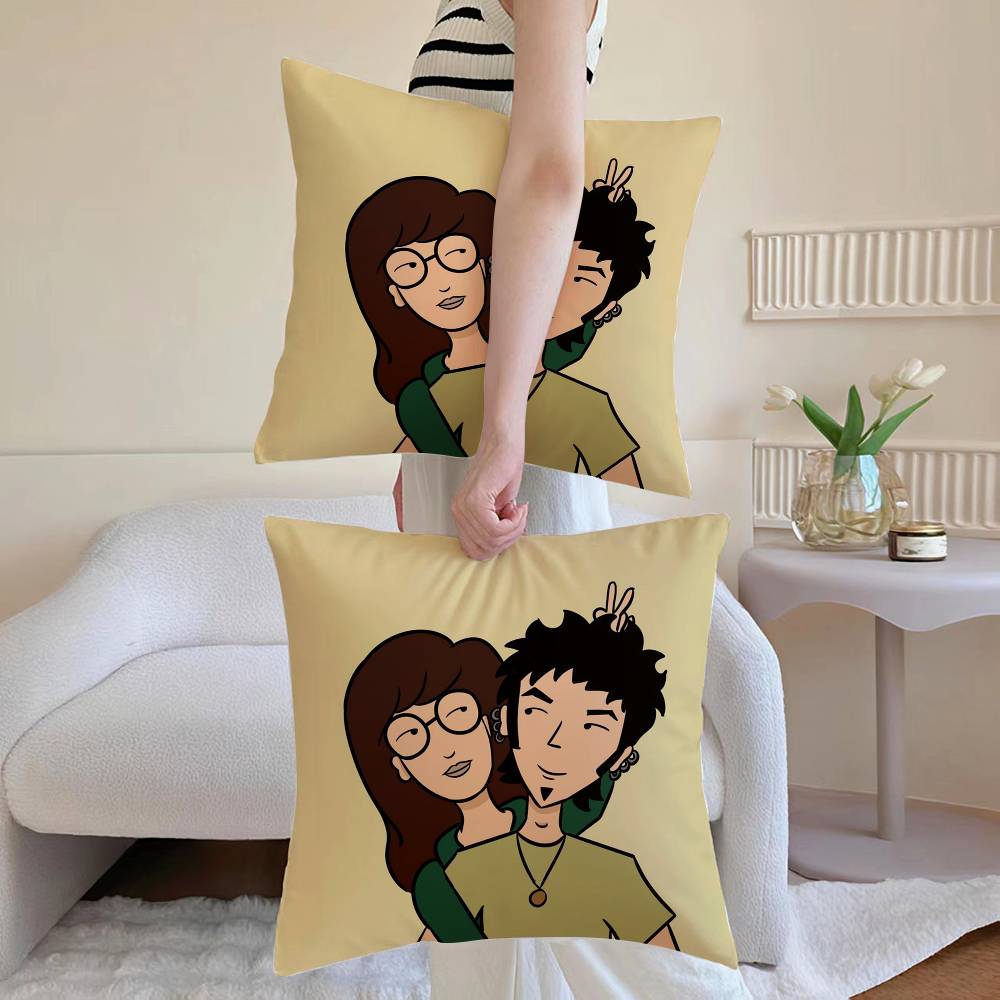 

Cartoon D-Daria Pillow Case Anti-dustmite Invisible zipper Sofa Bed 12x12Inch
