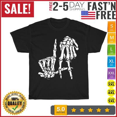 Handzeichen Faules DIY Halloween Kostüm Skelett Los Angeles T-Shirt Männer Frauen