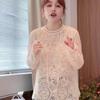 Elegant Crochet Lace Long Sleeve Layering Top for Women - Spring 2026