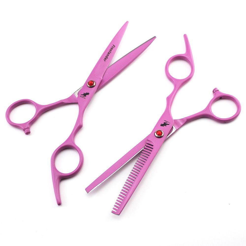 Professional Pink Stainless Steel Thinning 6.0 Inch Barber Scissors Hair Cutting Scissors