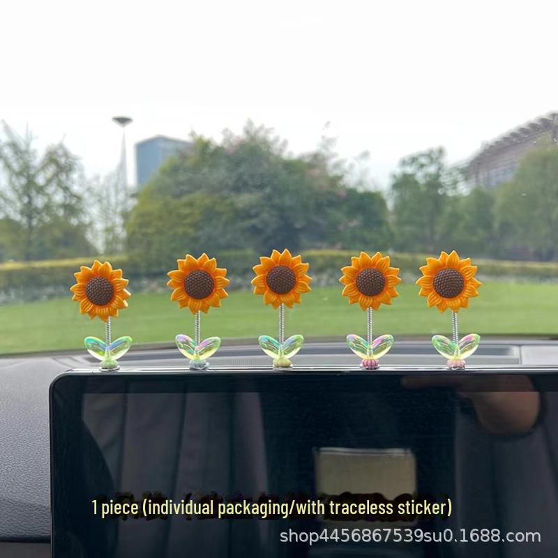 

Подсолнух качающаяся голова автомобильное украшение для центральной консоли и зеркала заднего вида 1 piece