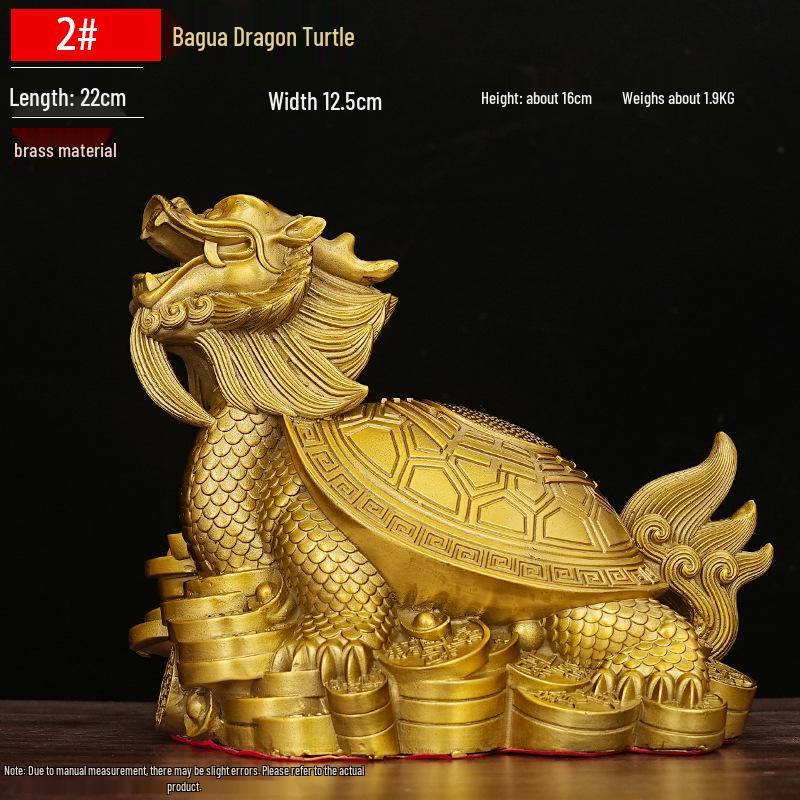 Pure Copper Dragon Turtle Home Decor - Bixi Baxia Wealth Attraction Ornament