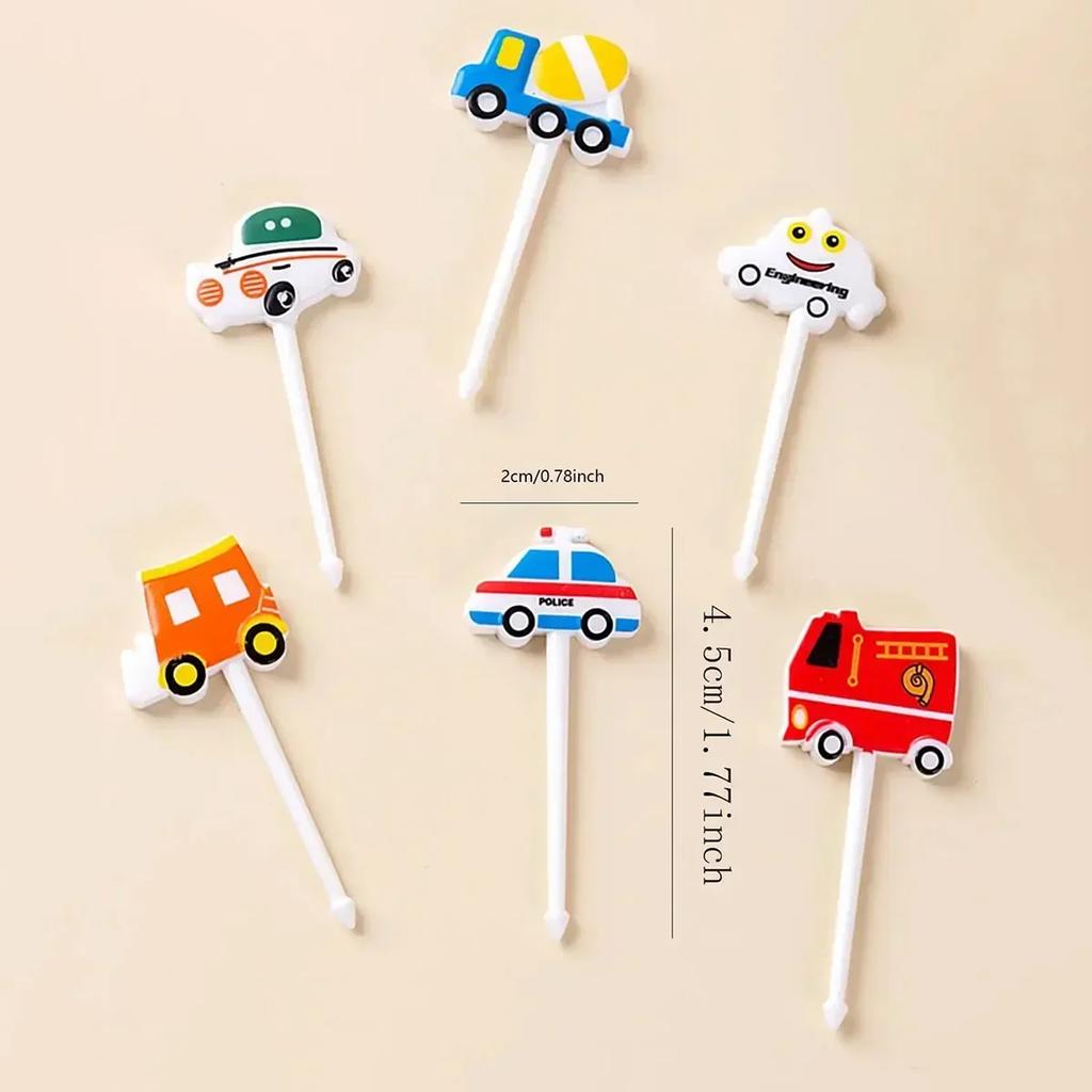 Animal Farm Fruit Fork Mini Cartoon Children Snack Cake Dessert Food Pick Toothpick Bento Lunches Party Decor Random Color