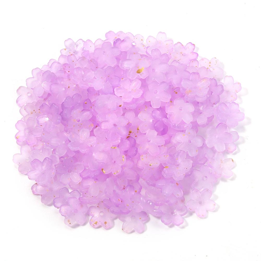 200pcs 11mm Acrylic Flowers Beads Colorful Five Petals Flower Loose Beads For Jewelry Making DIY Necklace Earrings Accessories