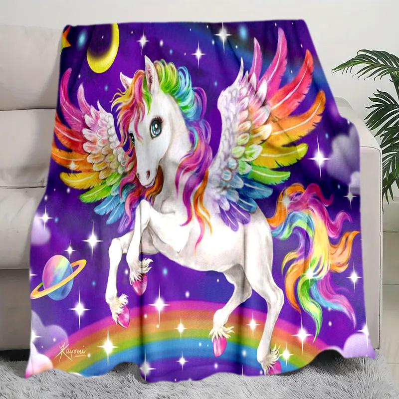 Unicorn Fantasy Blanket Soft Comfortable All Seasons Perfect Sofa Office Nap Travel Birthday Gift Christmas Present