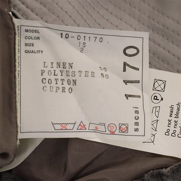 Sacai Made In Japan Linen Blend Shorts 2 Gray Women Used