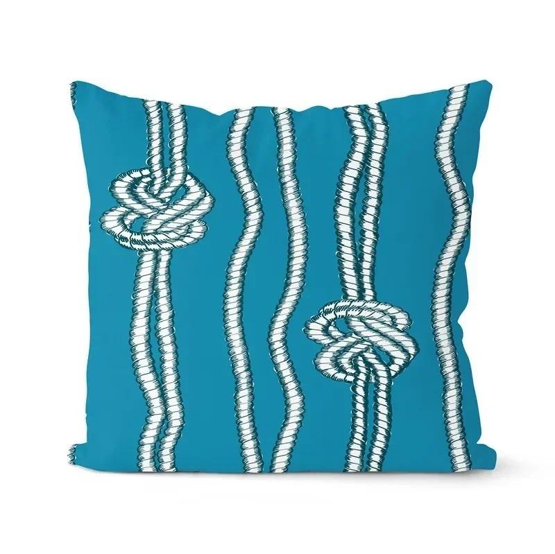 Home Decor Nautical Pattern Anchor, Crab, Shell Pillow Cover Pattern Cushion Covers For Sofa Bedroom Car Pillow Covers