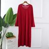 Autumn Night Dress Women Loose Large Nightgown Solid Color Sleepshirts Long-Sleeves Nightie Nightdress Modal Sleepwear