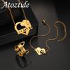 Atoztide Ensemble de Bijoux Personnalisés sur Mesure pour Chien Animal de Compagnie Collier avec Nom Bracelet Bague Acier Inoxydable Pour Femmes Chaîne à Maillons Cadeau d'Anniversaire