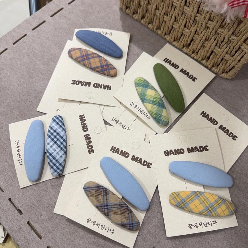 Korean Purple Series Fabric Plaid BB Clip: Elegant Side Bangs & Versatile Flyaway Hair Accessory