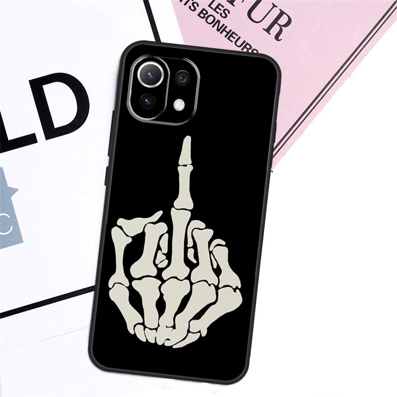 Skeleton Middle Finger Case For Xiaomi 13T Pro 14 11T 12T 12 13 Lite POCO F5 X3 X4 X5 X6 Pro F3 M5s M6 Pro Cover