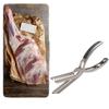 BBQ Rib Skinner Tool Stainless Steel Rib Membrane Remover with Comfort Ergonomic Handle for Outdoor Grilling