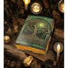 Grimoire Vintage Leather Journal, Tree of Life Fat Journal, Blank Spell Book of Shadows Celestial Gifts For Him Her