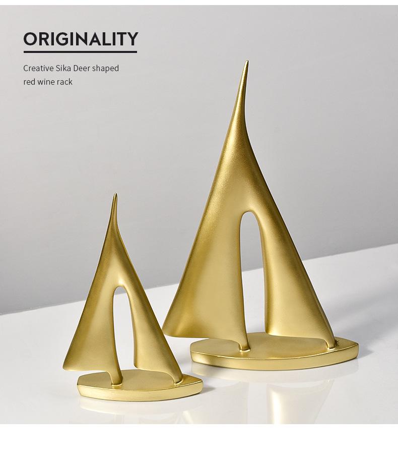 Nordic Minimalist Sailboat Resin Ornament for Home or Office Decor