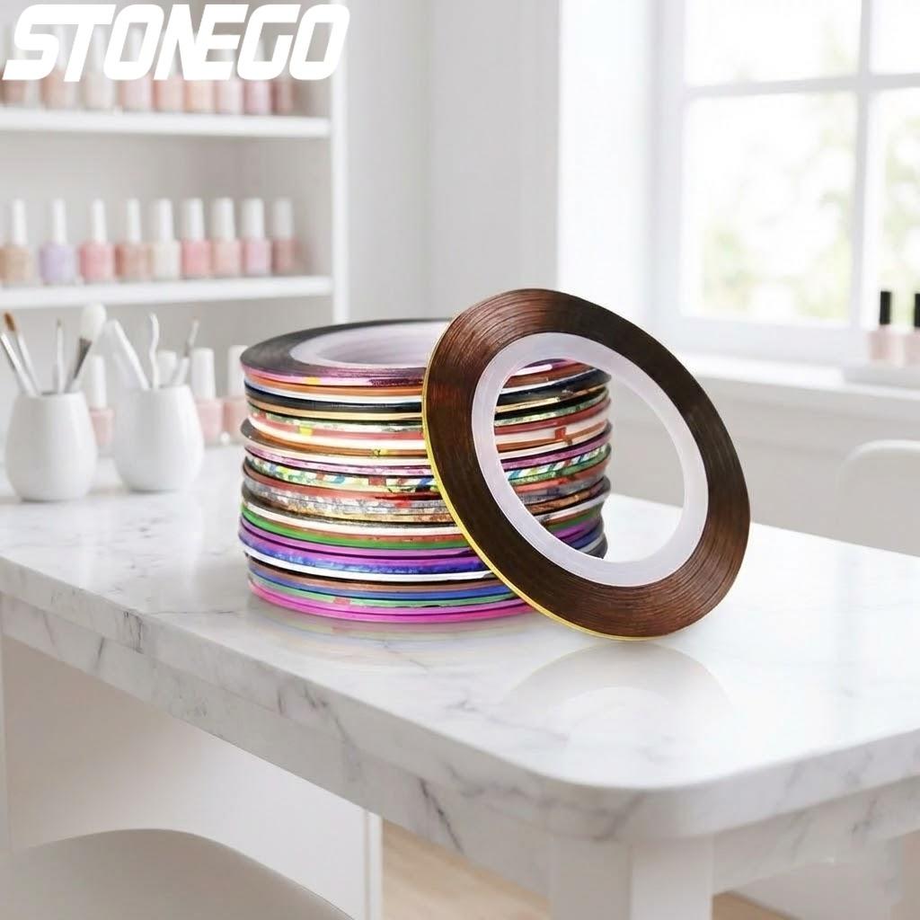 

10pcs Mixed Color Nail Striping Decals Foil Tape Line for DIY 3D Nail Art Decorations Nail Foil Decals Set разноцветный