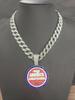 Europe and America's Popular Round Brand Make America Create AGAIN Letter Alloy Color Diamond Pendant Men's Necklace