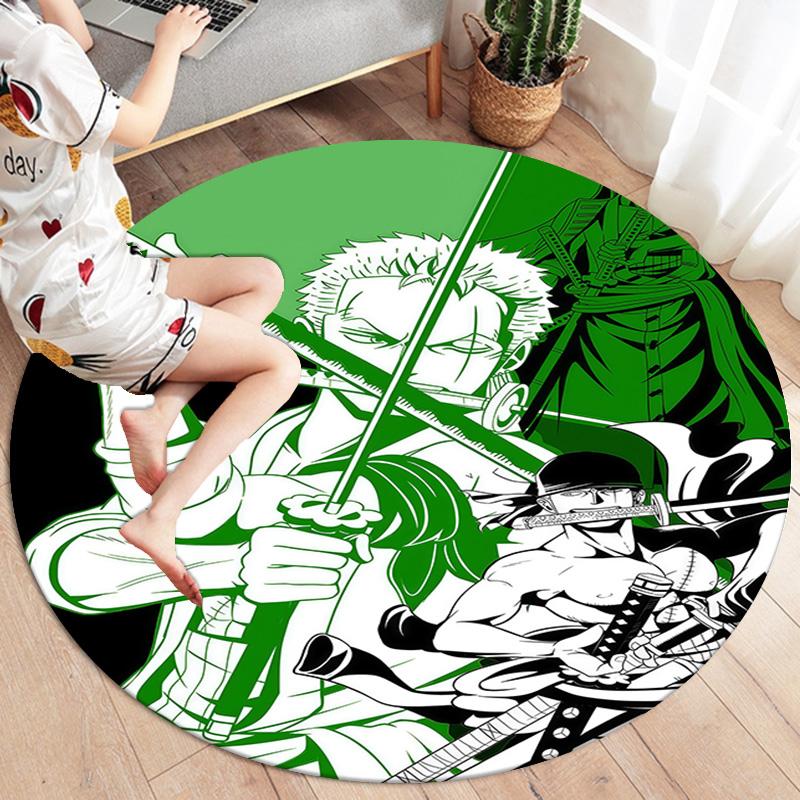 Roronoa Zoro Round Area Rug Carpet Rug For Living Room Bedroom Sofa Playroom Decor Nonslip Floor Mat