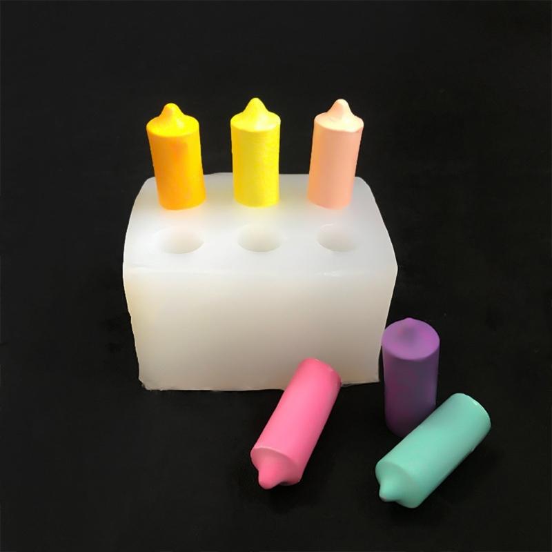 6 Cavities Silicone Pillar Candle Molds for Epoxy Resin Making Candle Soap Chocolate Fondant Molds for Candy Cake Baking