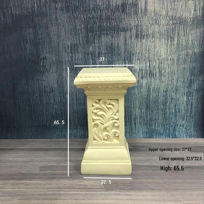 Wedding Gold Roman Column Flower Stand – European Stripe Trophy Fiberglass Décor