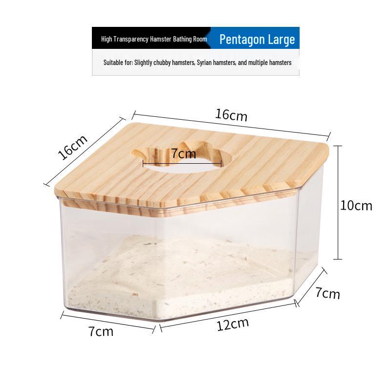 Large Acrylic Hamster Bathroom: Transparent Dual-Use Sand Basin for Bathing and Toilet