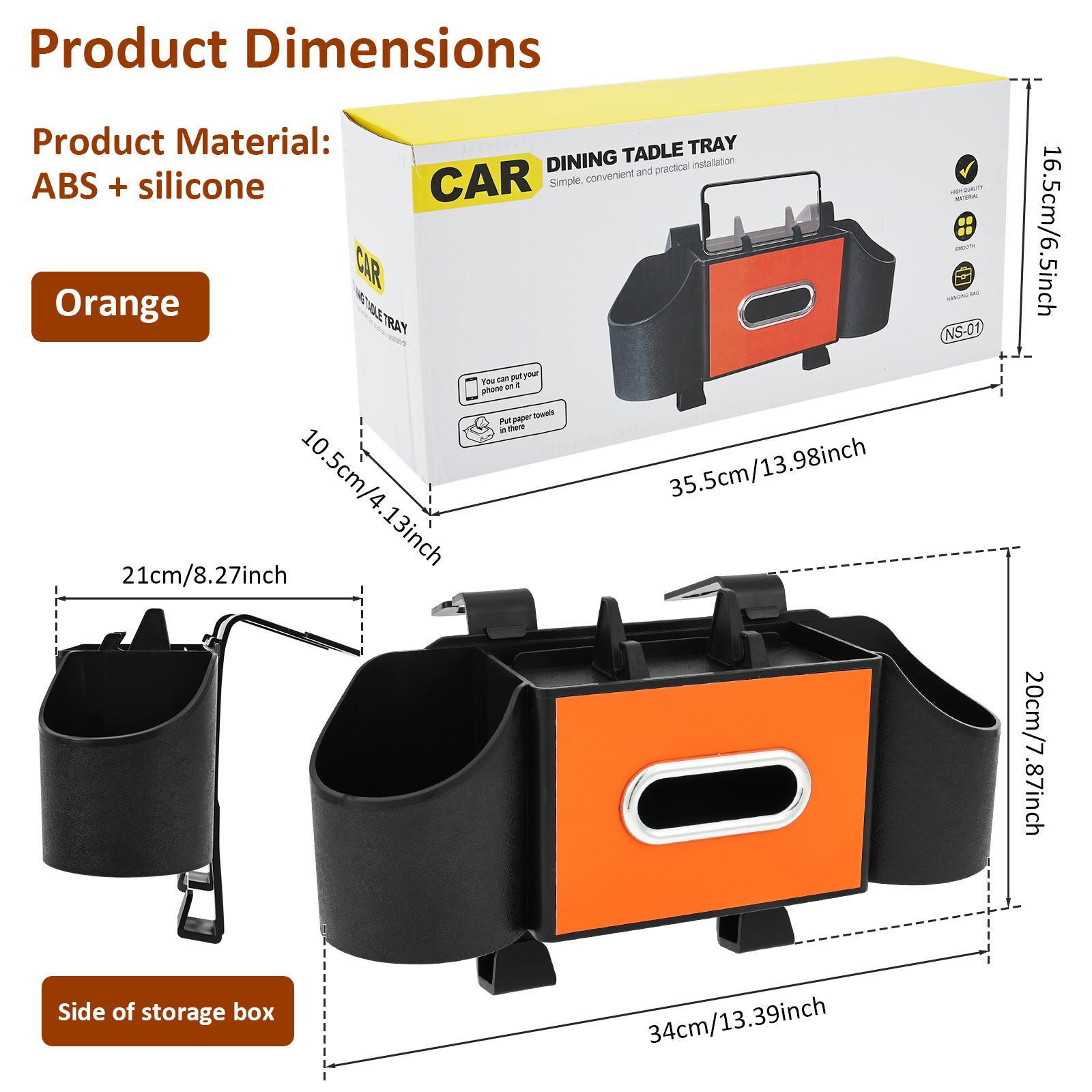 4 in 1 Back Seat Car Organizer Vehicle Hanging Car Back Seat Storage Box with Hook & Phone Holder Car Backseat Tissue Cup Holder