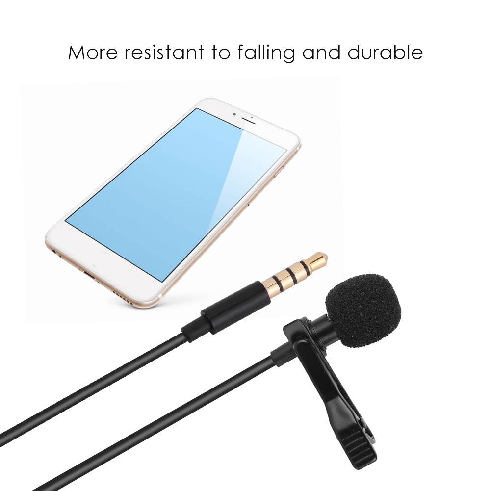 Lapel Microphone Omnidirectional Condenser Mic for iPhone Samsung Android & Windows Smartphones