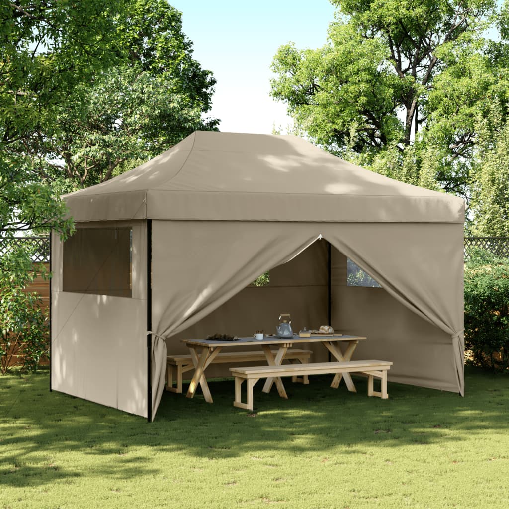 Vidaxl Tenda da Festa Pop-Up con 4 Pareti, Colore Tortora