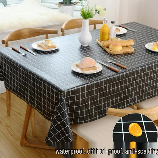 Tischdecke im nordischen Stil, wasserdicht, ölabweisend, waschbar, aus PVC für Esszimmer, Camping, Privatzimmer und Restaurants.