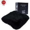 Winter Warmth: Universal Sheepskin Seat Cushion Cover - Natural Wool, For Cars, Trucks, SUVs & Vans - Cozy & Stylish Driving Companion Front Black