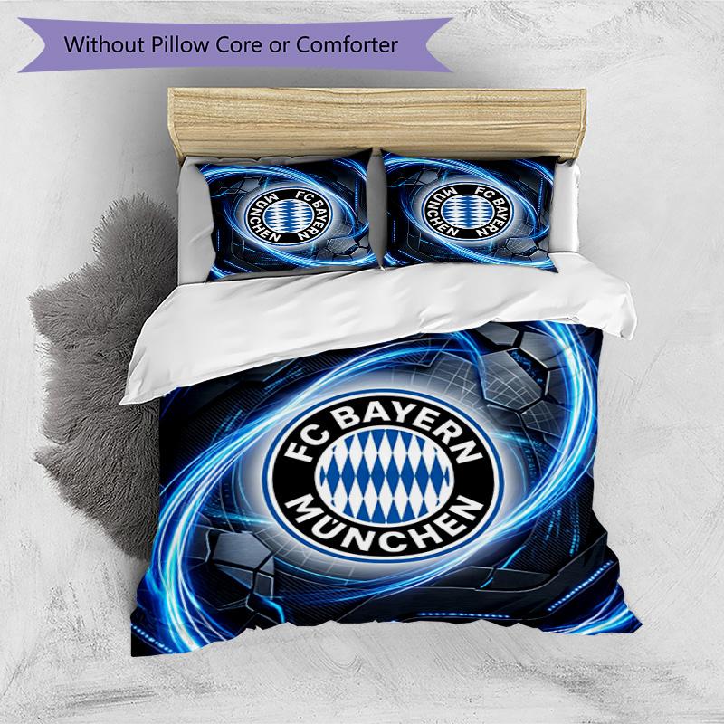 Bayern Munich Pattern Printed 3PCS Bedding Set Soft Skin-Friendly Washable Duvet Cover & Pillowcases Set All Season Bedroom