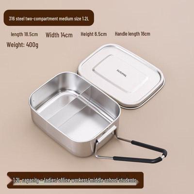 Xihe 316L Edelstahl Lunchbox-Set mit Fächern