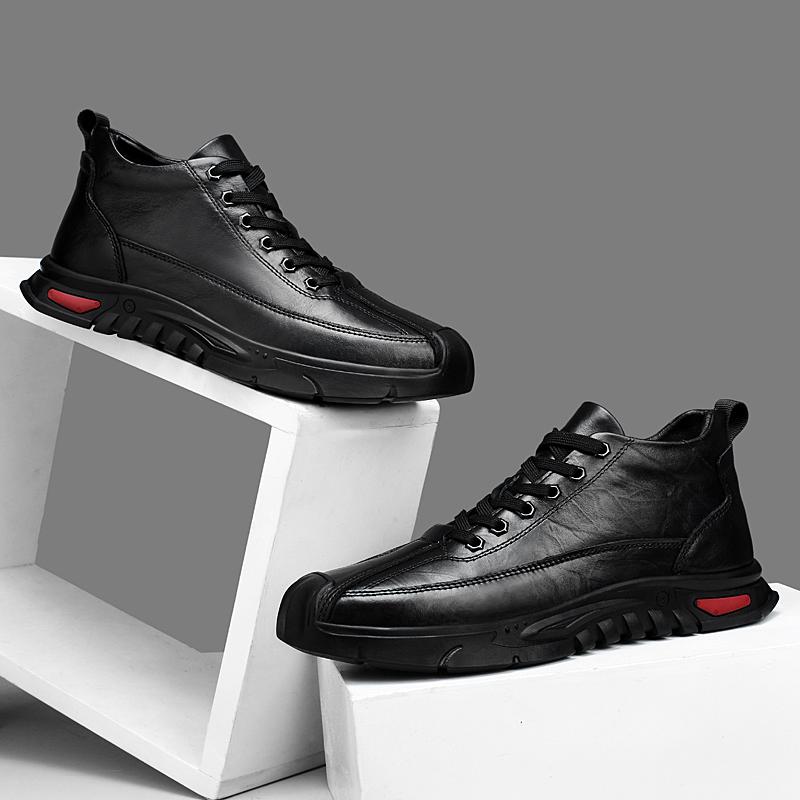 Mode Handgefertigt Echtes Leder Freizeitschuhe Luxusmarke Herren Sneaker Heißer Verkauf Männliche Freizeit Laufschuhe Rutschfest Trekkingsneaker