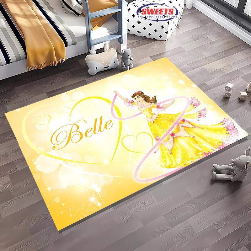 Neue Regale!Disney Belle Prinzessin Teppich, Wohnzimmer Schlafzimmer Bürobereich Kinderzimmer nach Wahl, Rutschfeste Maschinenwaschbare Matte