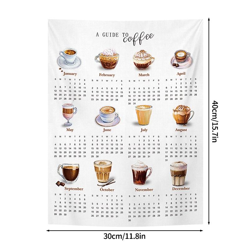 Calendar Cat Dog Tapestry Decoration Cloth Bedroom Cute Small Tapestry Background Cloth Ins Calendar Wall Hanging Decor