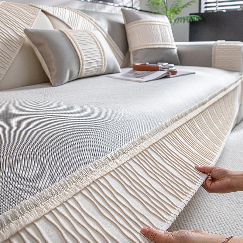 Ice Silk Sofa Cushion, Summer High-End Non-Slip Mat, Seat Cushion All-Inclusive Sofa Cover Towel, Summer Sofa Cover
